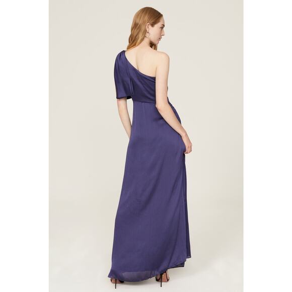 Sachin & Babi Chelsea Navy Blue Bow One Shoulder Sleeveless Formal Gown Size 2 - Picture 3 of 16